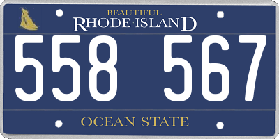 RI license plate 558567