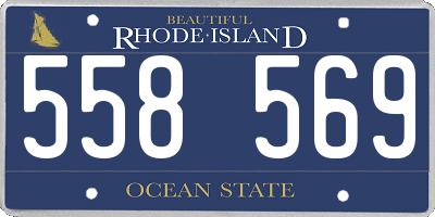RI license plate 558569