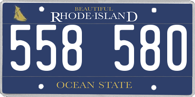 RI license plate 558580