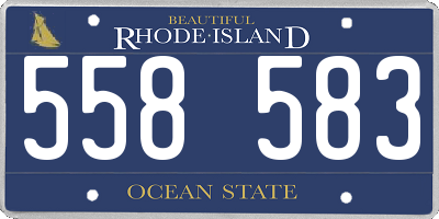 RI license plate 558583
