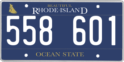 RI license plate 558601