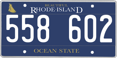 RI license plate 558602