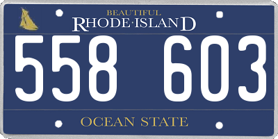 RI license plate 558603