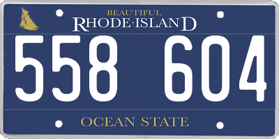 RI license plate 558604