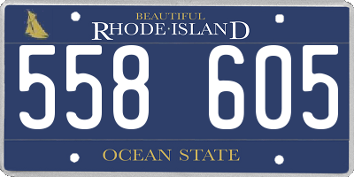 RI license plate 558605