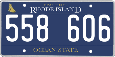 RI license plate 558606