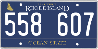RI license plate 558607