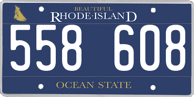 RI license plate 558608