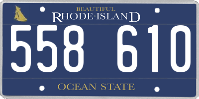 RI license plate 558610