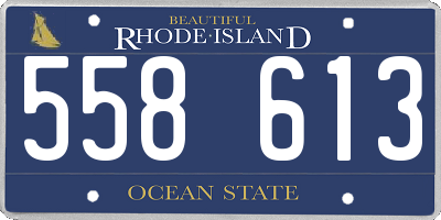 RI license plate 558613