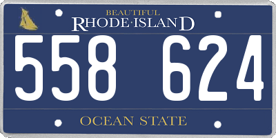 RI license plate 558624
