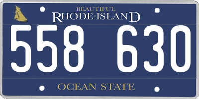 RI license plate 558630