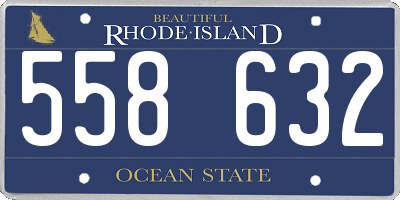 RI license plate 558632