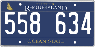 RI license plate 558634