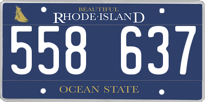 RI license plate 558637