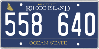 RI license plate 558640