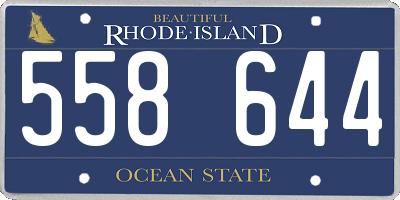 RI license plate 558644