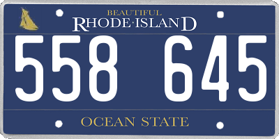 RI license plate 558645