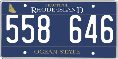 RI license plate 558646