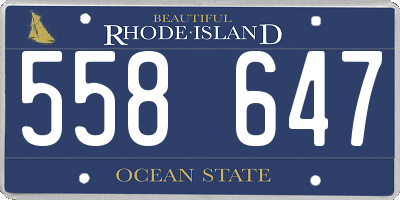 RI license plate 558647