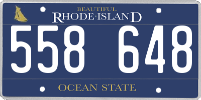 RI license plate 558648