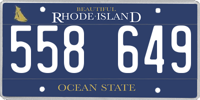 RI license plate 558649