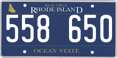 RI license plate 558650