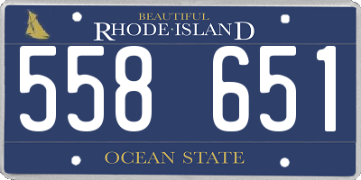 RI license plate 558651