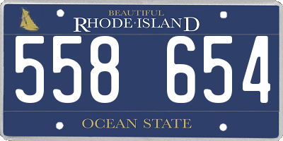RI license plate 558654