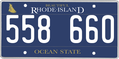 RI license plate 558660
