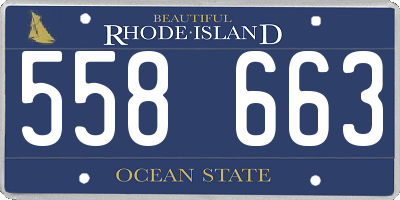 RI license plate 558663