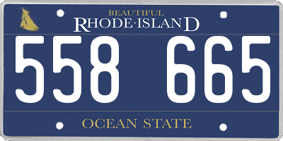 RI license plate 558665