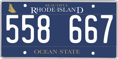 RI license plate 558667