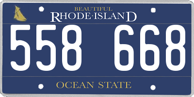 RI license plate 558668