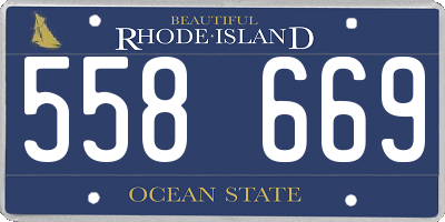 RI license plate 558669
