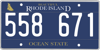 RI license plate 558671
