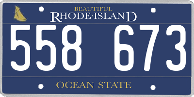 RI license plate 558673