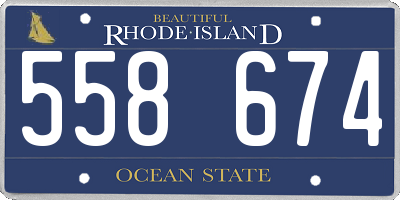RI license plate 558674