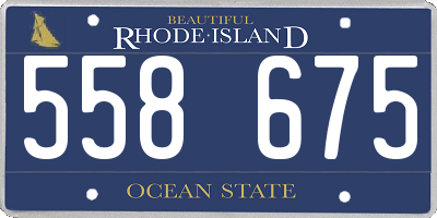 RI license plate 558675