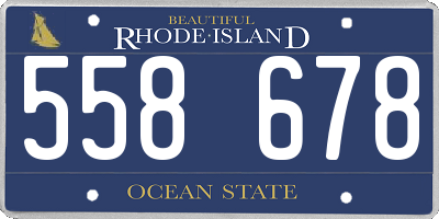 RI license plate 558678