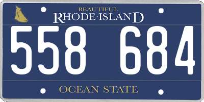 RI license plate 558684