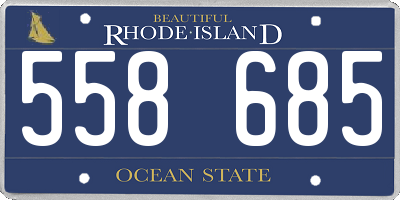 RI license plate 558685