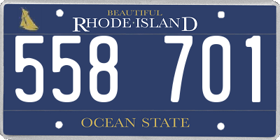 RI license plate 558701