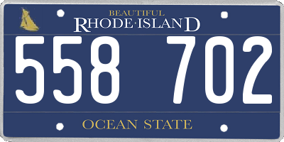 RI license plate 558702