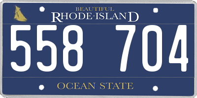 RI license plate 558704