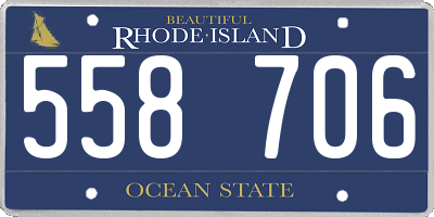 RI license plate 558706