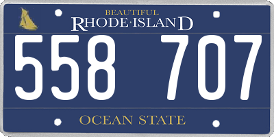 RI license plate 558707