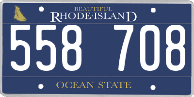 RI license plate 558708