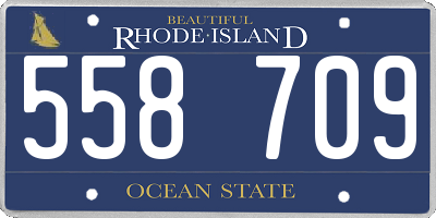 RI license plate 558709