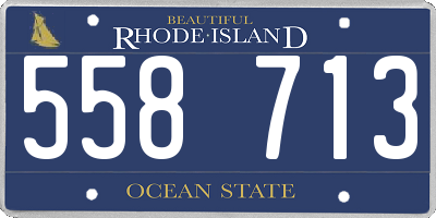 RI license plate 558713